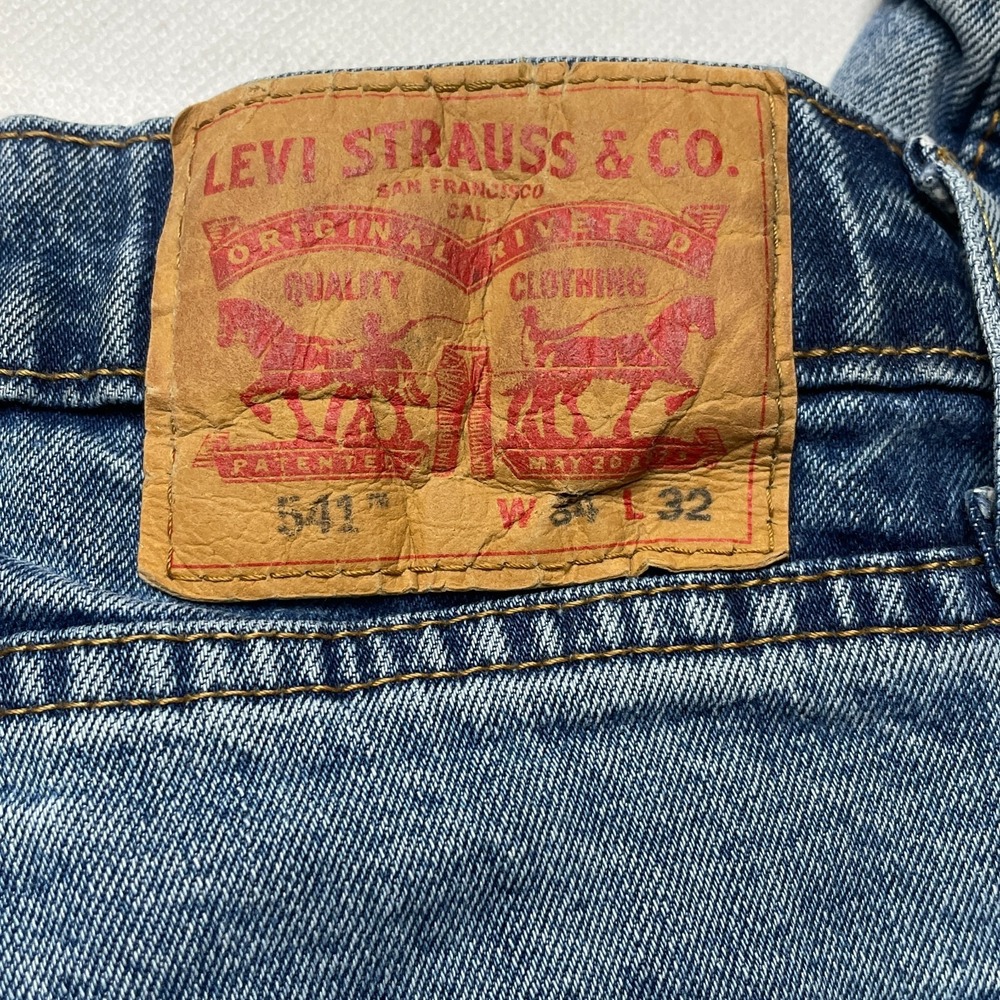 Levis 511 Mens Jeans 34x32 Light Wash Slim Jeans Frayed Hem Denim - Picture 7 of 16